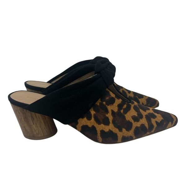 BERNARDO Finley Leopard Print Slide Mules Slip On Heels Pointed Toe Size 9.5 - Picture 5 of 10